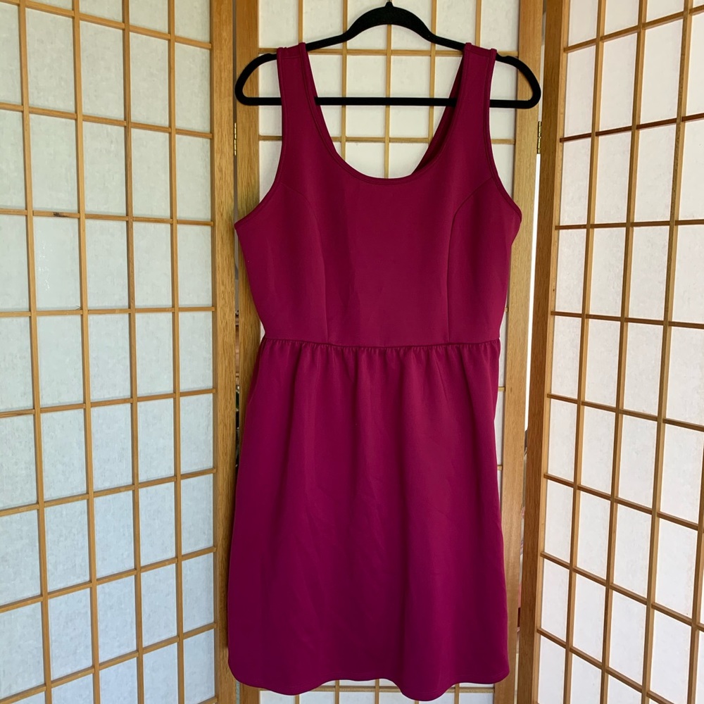 F21+ Magenta Skater Dress